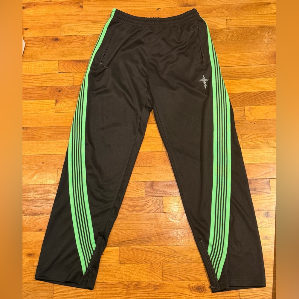 Black and Green Track Pants